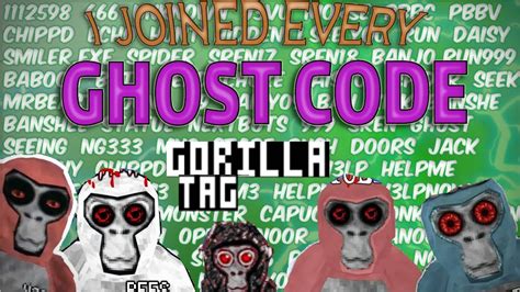 all gorilla tag ghost codes|banshee code gorilla tag.